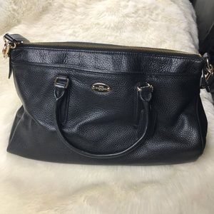 Coach Pebble Leather Morgan Satchel BLACK